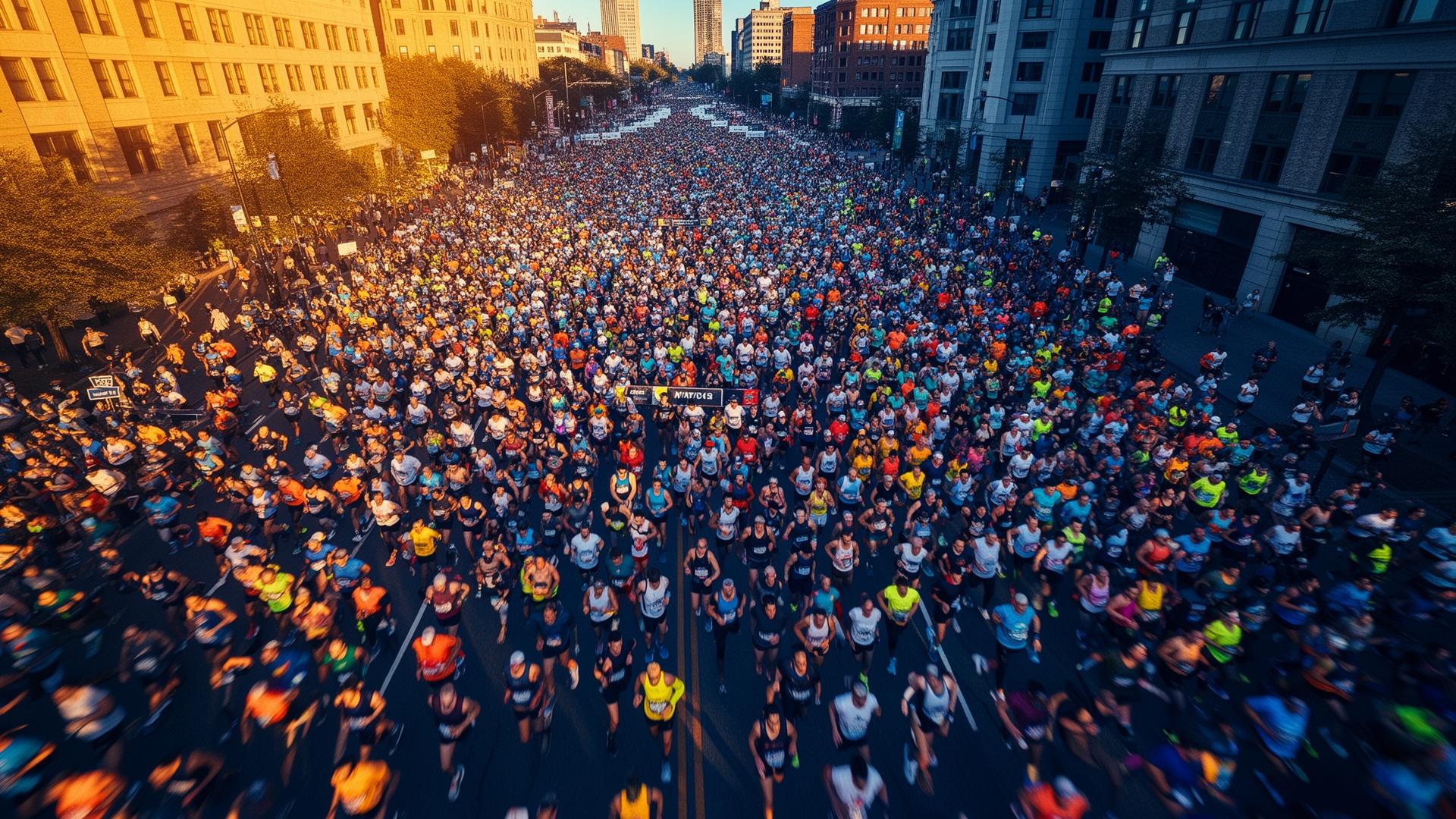 Multidão de corredores